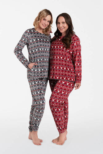 Polarowy Komplet Damski Islandia Italian Fashion - druk bordowy