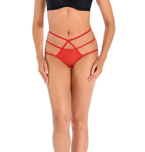 Figi damskie z paseczkami Demi Teyli - czerwony