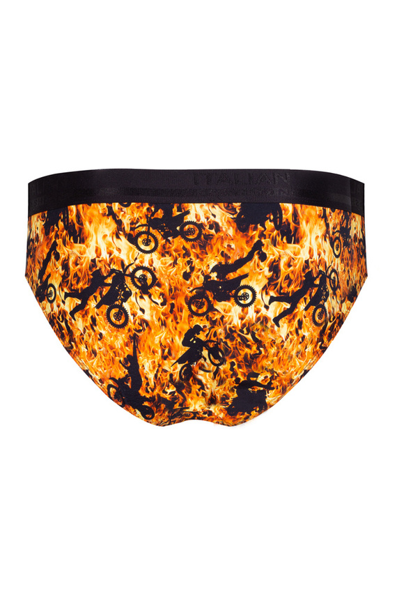 Slipy męskie Caldo Italian Fashion - druk ogień