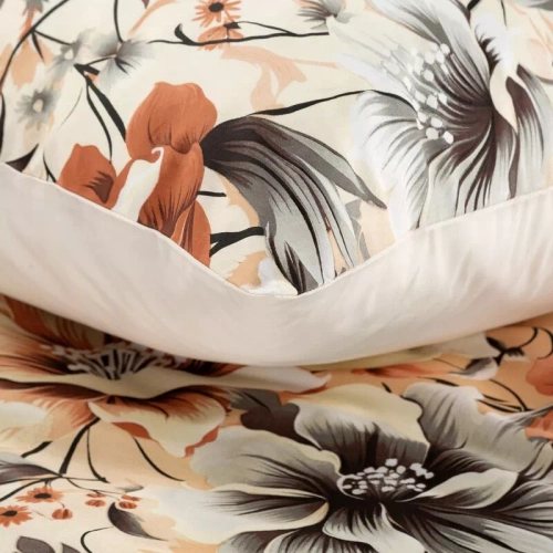 Pościel satynowa kwiaty Nika 51 Eurofirany żółty