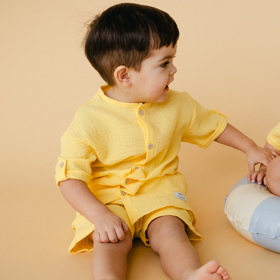 Koszula muślinowa Elephant Eevi - żółta