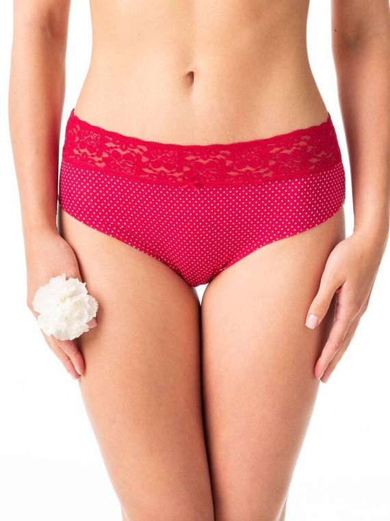 Figi damskie LPC 797 Key bordowy biały