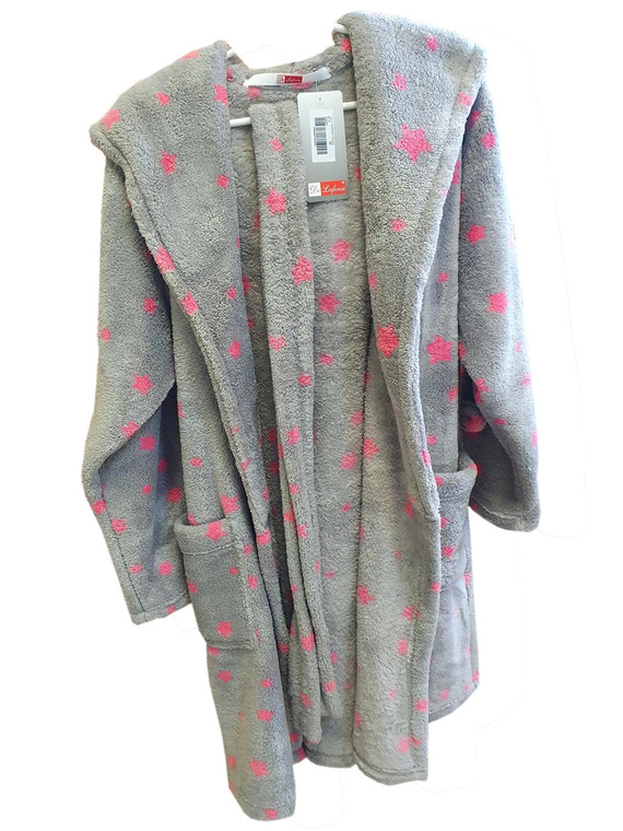 Krótki Szlafrok damski 673 Gwiazdki Forex - szary