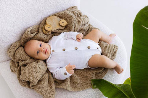 Koszulobody długi rękaw muślinowe "Just Muslin Milk" Makoma 