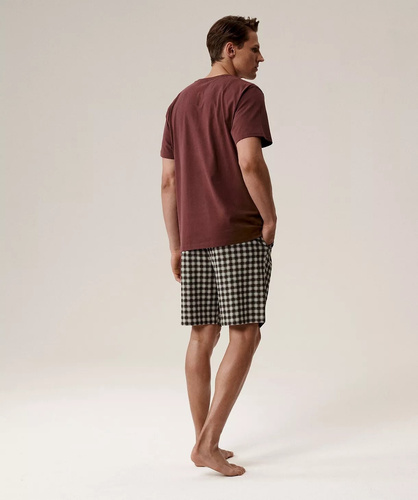 Bawełniana piżama męska NMP-397 – krótki rękaw, przewiewna, idealna na lato