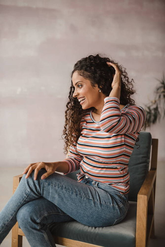 Bluzka do karmienia i ciążowa Milk Shirt Milk&Love w prążek zielony 