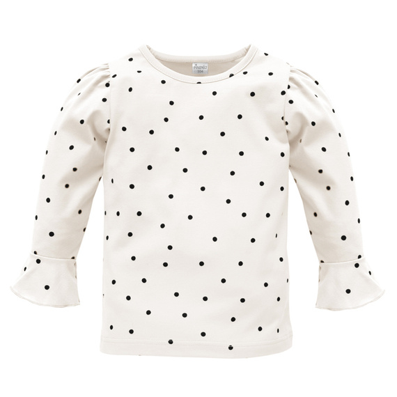 Bluzka z długim rękawem Tres Bien Pinokio - ecru groszki