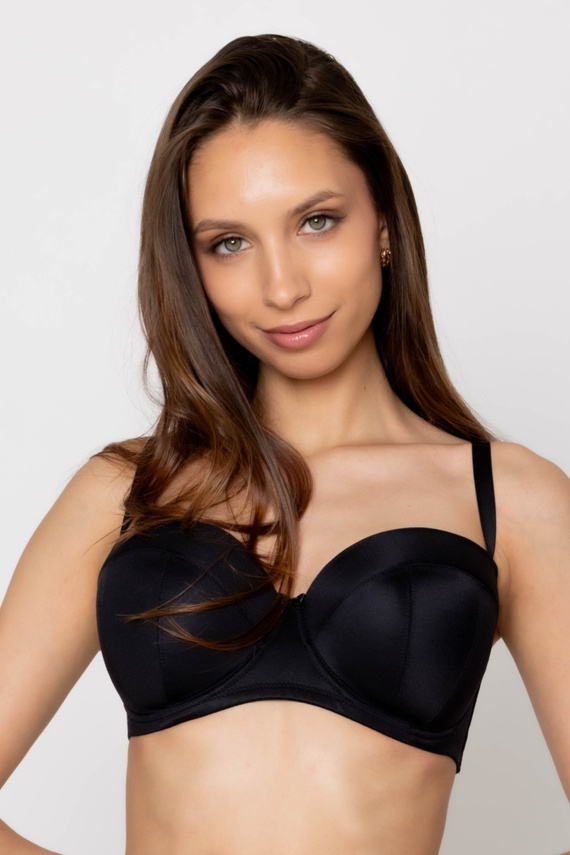 Mediolano Angel 19231 – biustonosz bardotka push-up, odpinane ramiączka, idealny pod sukienki
