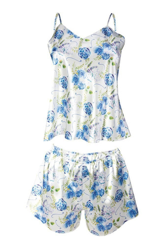 Komplet piżama damska Flowers  DKaren -DK-KK 3 biały