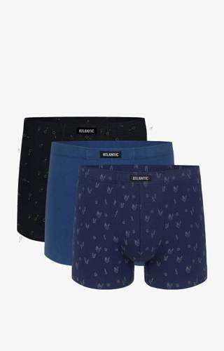 Bokserki męskie 3MH-025 A'3 Atlantic czarny-niebieski-c.niebieski