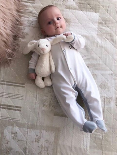 Pajac bawełniany "LOVE" Terjan - biały