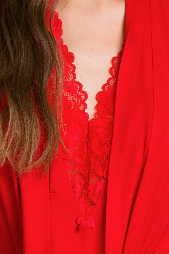 Szlafrok damski 12014 Etna Mediolano czerwony