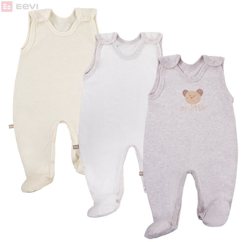 Śpioch bawełniany "TINY" Ewa Klucze- szary kokardki