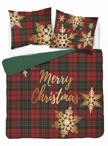 Pościel świąteczna 5301 A Merry Christmas Detexpol czerwony 