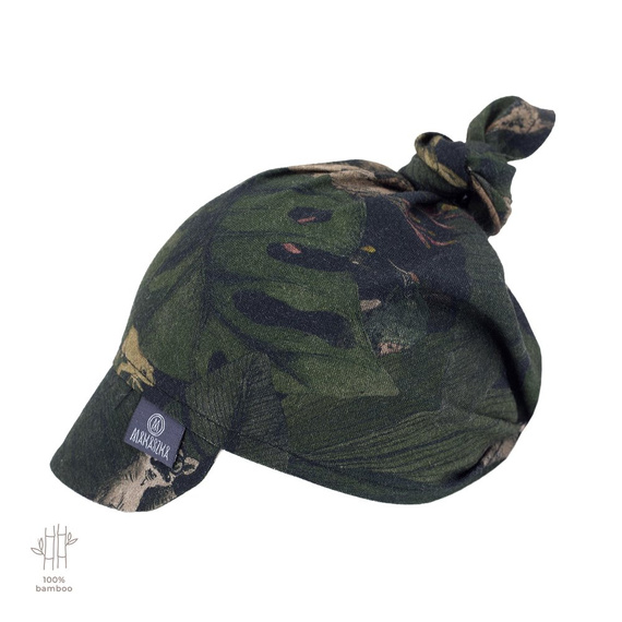 Chustka z daszkiem na gumce 100% Bamboo Woodland- Makaszka