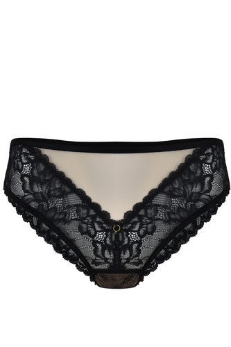 Mediolano Magic 19235 – figi brazyliany koronkowe, cielisty tiul i złoty detal