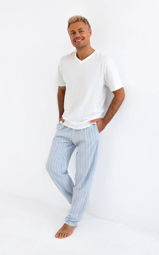 Piżama męska David Sensis - perłowy