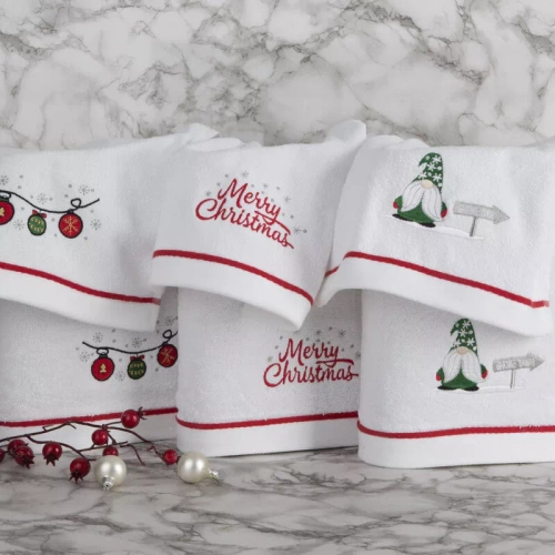 Ręcznik świąteczny Merry Christmas Gerda 3 Eurofirany biały 