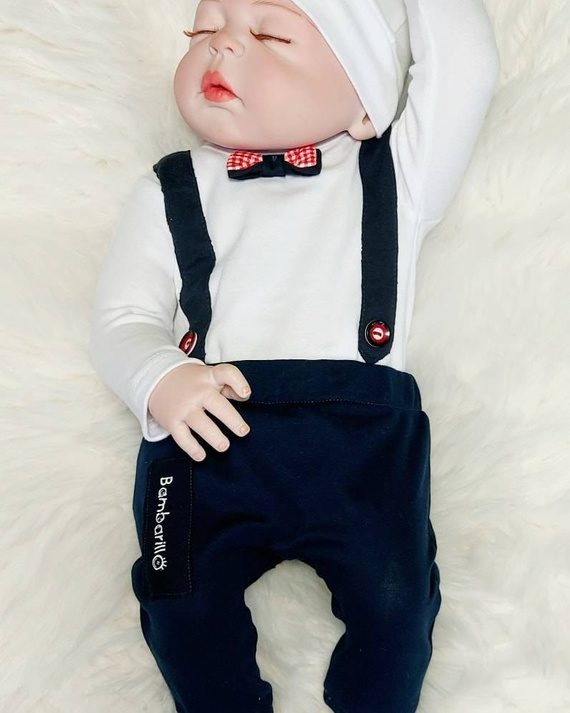 Body z długim rękawem Szelki Bambarillo czerwony