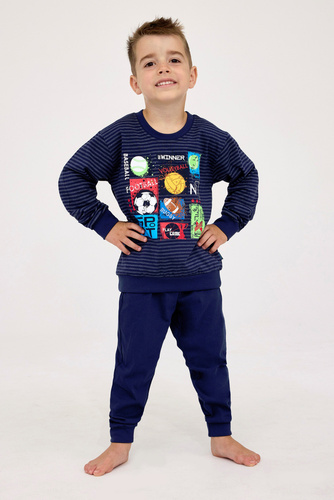 Piżama chłopięca 478/159 268/159 Winner Cornette granatowy	