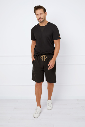 Komplet męski krótki rękaw, spodenki Bono Italian Fashion - czarny