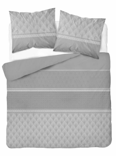 Pościel satynowa 4924 A Home Satin liście Detexpol szary 