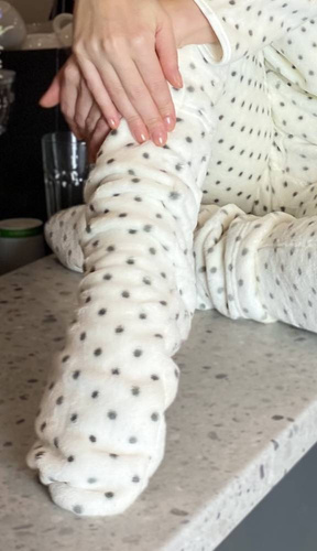 Gładkie skarpetki 553/554 Wellsoft De Lafense - ecru małe kropki