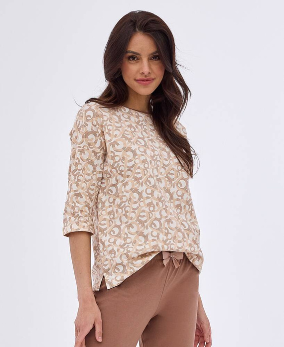 Piżama damska 147/396 Ines 3/4 Cornette beżowy