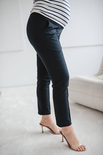 Klasyczne spodnie ciążowe GraceFit Mama Milk&Love navy