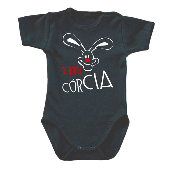 "BUNNY CÓRCIA" body krótki rękaw Moocha czarny