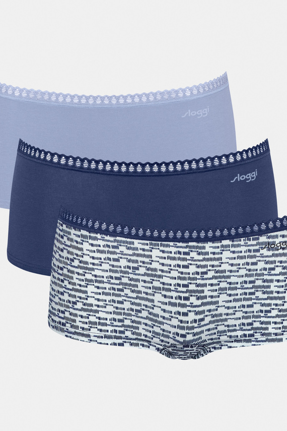 Szorty Damskie GO Crush Short C3P 3-pak Sloggi - niebieski