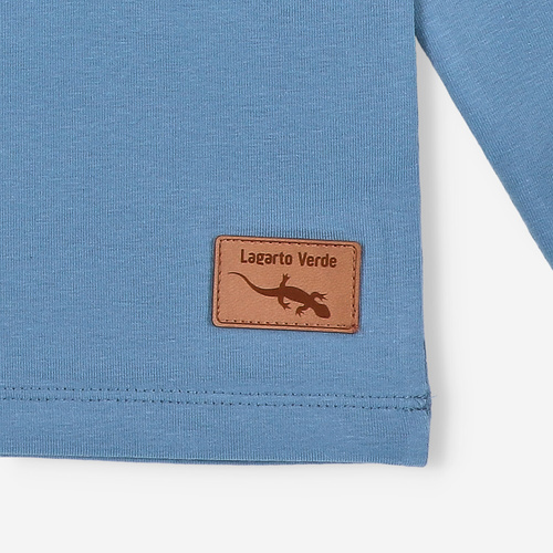 Lagarto Verde bluzka dla chłopca z długim rękawem niebieska– bawełniana, wygodna, trwała
