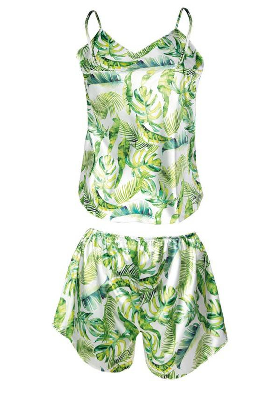 Komplet piżama damska Flowers DKaren -DK-KK 11 biały