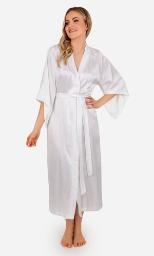 Szlafrok damski satynowy Elizabeth ByShelly - ecru