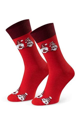 Steven Art.136 czerwony 173 – męskie skarpety świąteczne, kolorowe wzory, bawełniane