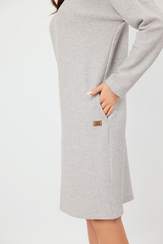 Tunika damska z długim rękawem Avira Italian Fashion - jasny melanż