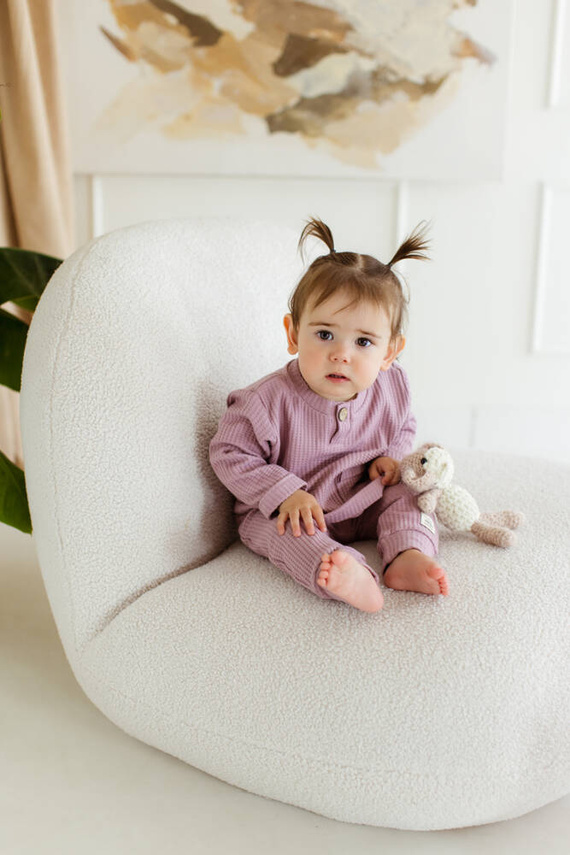 Spodnie niemowlęce dresowe "Natural Waffel" Makoma pink