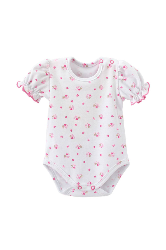 Body niemowlęce bawełniane Martex kwiatki | Krótki rękaw dla noworodka i niemowlaka