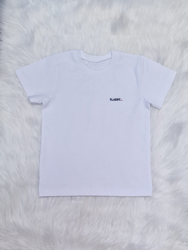 Koszulka dziecięca Classic krótki rękaw z haftem Bambarillo biały