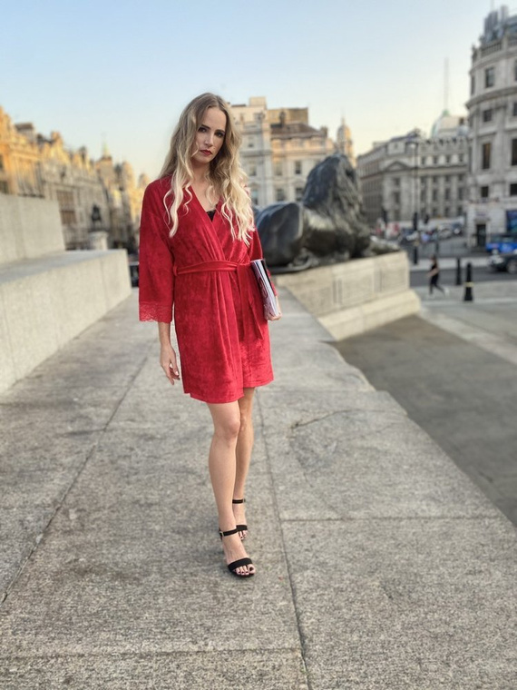 Szlafrok damski Krótki 457 Milagros Forex - czerwony