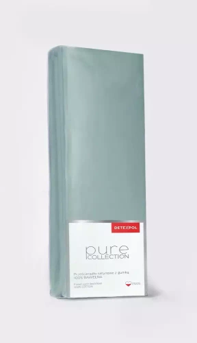 Prześcieradło satynowe z gumką jPure ednobarwne Detexpol miętowy