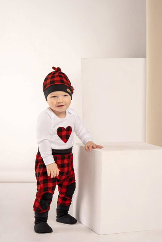 163545 Magia Świąt Body z długim rękawem Nicol - biały/ serce