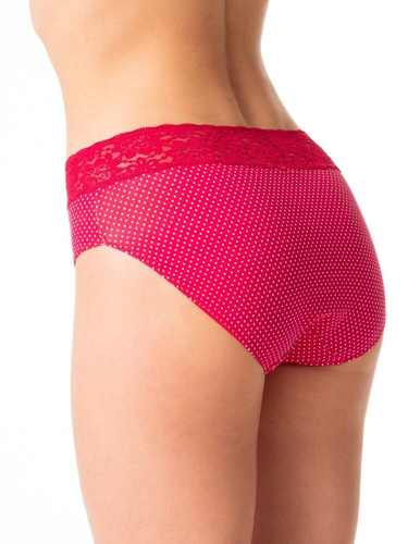 Figi damskie LPC 797  Key bordowy biały