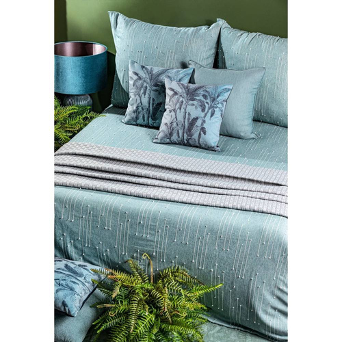 Pościel z ozdobnymi przeszyciami Montenegro 8 Eurofirany jasnozielony