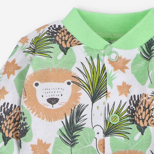 Kaftanik niemowlęcy z bawełny organicznej Lion Nini zielony 