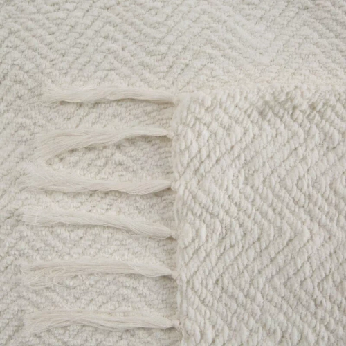 Koc narzuta z frędzlami Milo Eurofirany biały