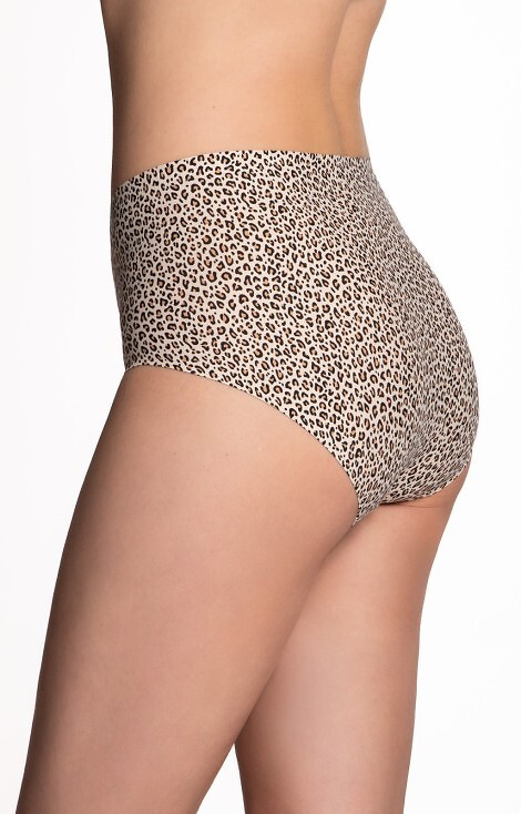 Figi Damskie L-POL 5029 MD-N Midi Lama- beżowe