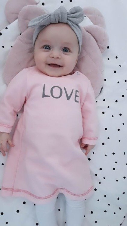 Sukienka bawełniana LOVE Terjan - ecru