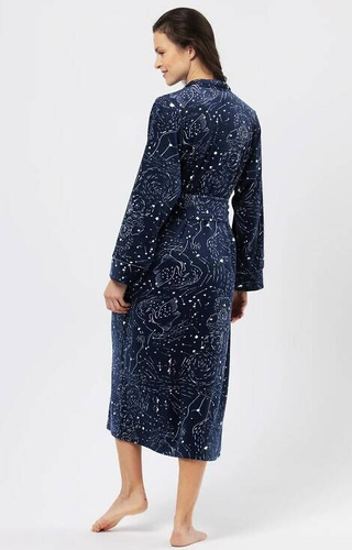 Długi Szlafrok Damski LGL 911  Key - niebieski