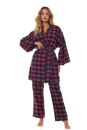 Krótki Szlafrok Damski 2474 Roxy L&L -granatowy